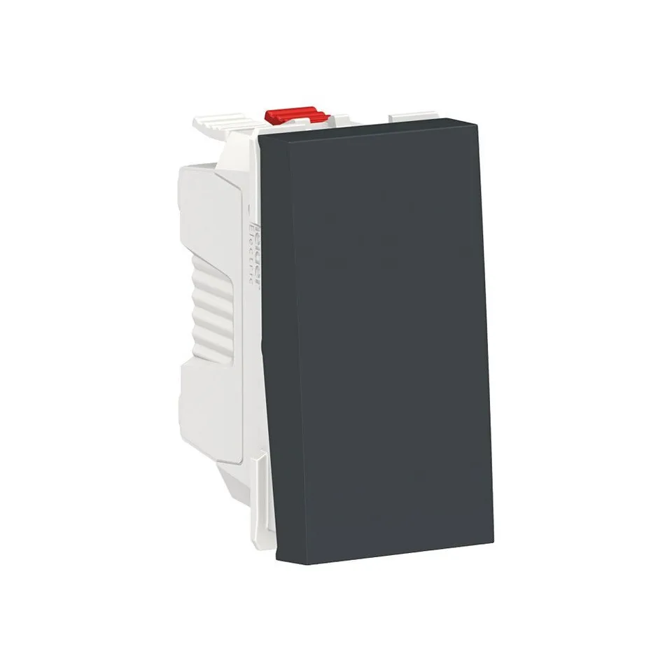 Выключатель Schneider Electric Unica, MODULAR 1-клавишный, кнопочный, схема 1, 10 A, 1 мод, антрацит