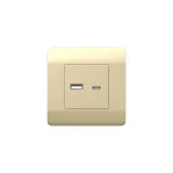 (NEW3-E) Розетка USB A+С, 5В/2,1А, шампань