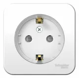 Розетка Systeme Electric Blanca, открытой установки с заземл. со шторками, (компакт) изол. пл 16А, 250В, белый