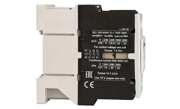 Контактор CNN 40 00 110V 50Hz, 3P, 38A/(50A по AC-1), 18.5kW(400VAC), 110VAC