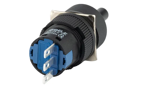 Переключатель LA115-C-11XA, 0-I, фиксация, черный, круглый, 1NO+1NC, 16mm, IP40