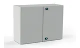 Щит ECOR моноблочный 1200x1200x300мм (ВхШхГ) навесной с монтажной панелью, 2 глухие двери, ригельный замок, 2 пластины кабельного ввода, RAL7035, IP55