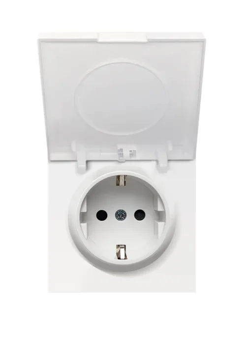 Накладка для розетки Schuko с крышкой, 16A 250 В~, белый, серия R98