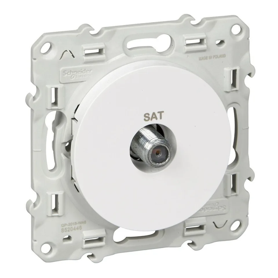Розетка ТВ Schneider Electric Odace, SAT, белая