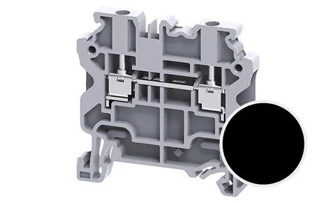 Клемма проходная CY2.5BK /5x50mm, винтовая, 2 присоед., 2,5(max 4)mm2, 24A, 1000V, черная