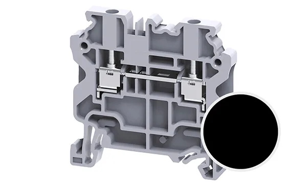 Клемма проходная CY2.5BK /5x50mm, винтовая, 2 присоед., 2,5(max 4)mm2, 24A, 1000V, черная