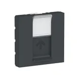 Розетка компьютерная Schneider Electric Unica, MODULAR лиц. панель RJ45, одиночная, без коннектора, 2 модуля, антрацит