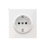 Накладка для розетки Schuko с заземлением со шторками 16A 250 В~, белый, серия R98