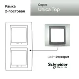 Рамка Schneider Electric Unica, Х2 вертикальная, флюорит/граф