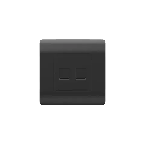 (NEW3-E) Розетка компьютерная 2хRJ45, черный